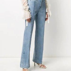 TORY BURCH High Rise Split Hem Flare Jeans